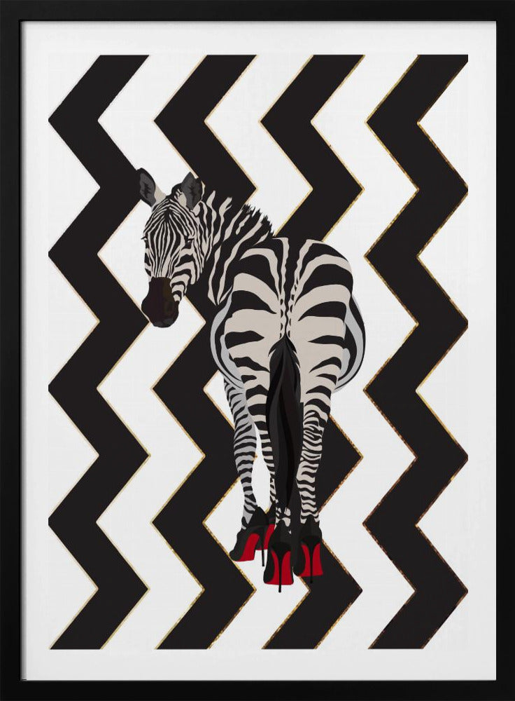 Zebra hakken zigzag | Poster