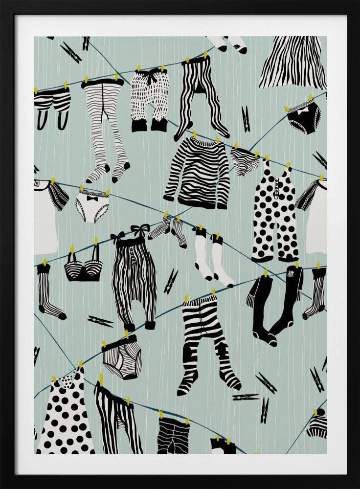 Hangen in wasruimtepatroon | Poster