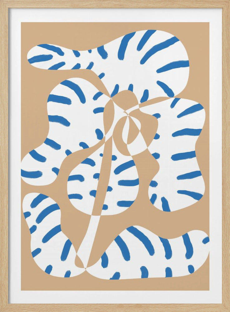 Abstracte vormen Bloementijger print | Poster