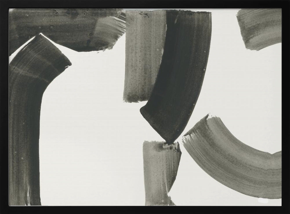 Monochrome abstracte zwarte vormen 1 | Poster