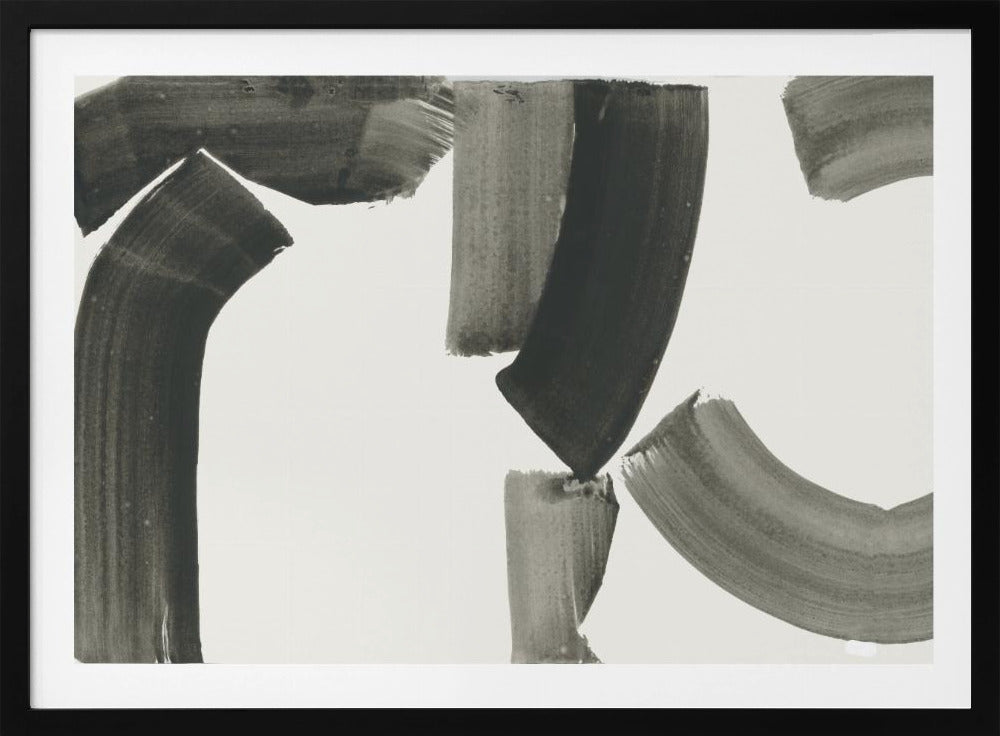 Monochrome abstracte zwarte vormen 1 | Poster