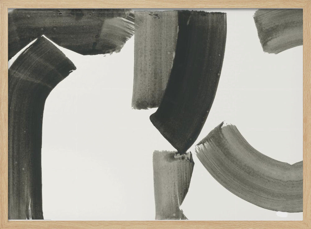 Monochrome abstracte zwarte vormen 1 | Poster