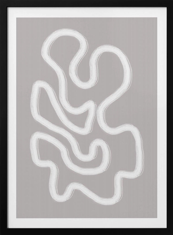Abstracte kunst met vloeiende witte lijnen | Poster