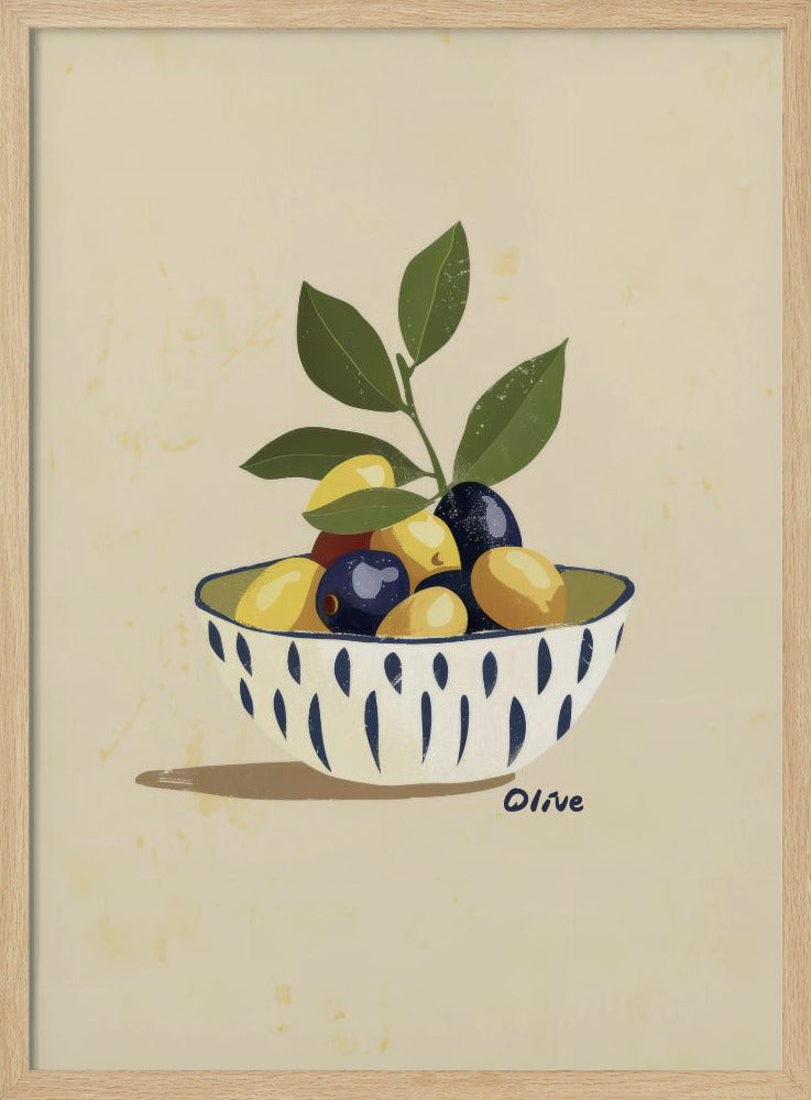 Schaal met olijven | Poster