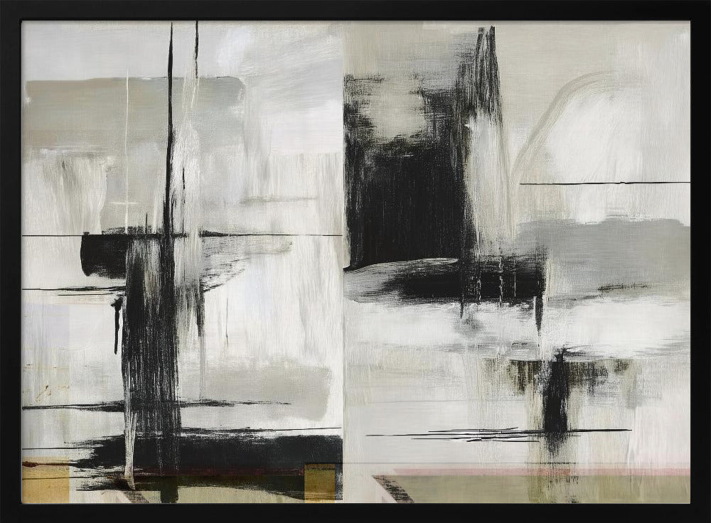 Heden Toekomst Zwart-wit Abstracte Texturen 1 | Poster