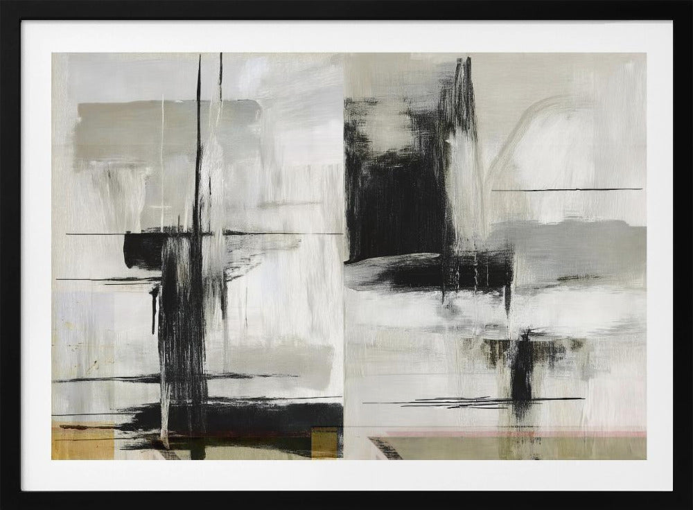 Heden Toekomst Zwart-wit Abstracte Texturen 1 | Poster