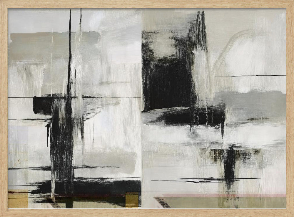 Heden Toekomst Zwart-wit Abstracte Texturen 1 | Poster