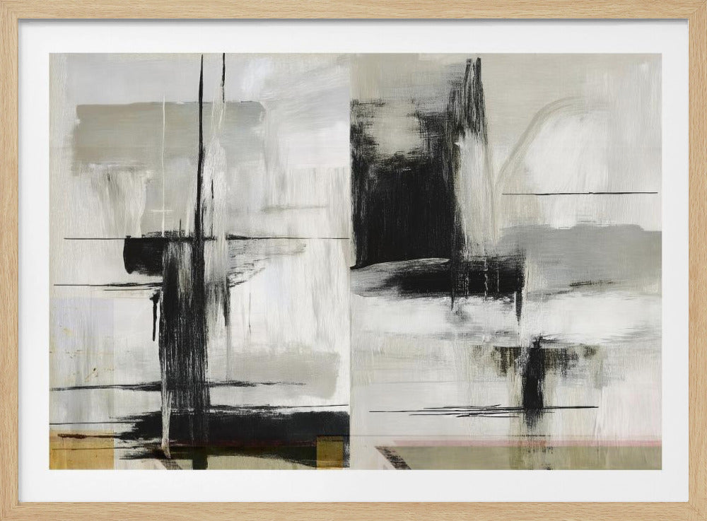 Heden Toekomst Zwart-wit Abstracte Texturen 1 | Poster