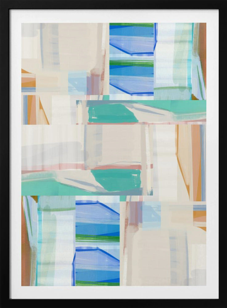 Blue Green Shapes No1 | Poster