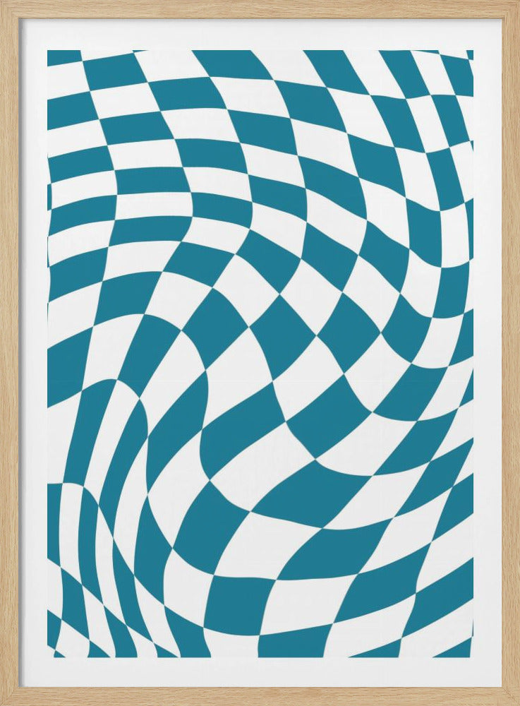 Blauw schaakbord | Poster