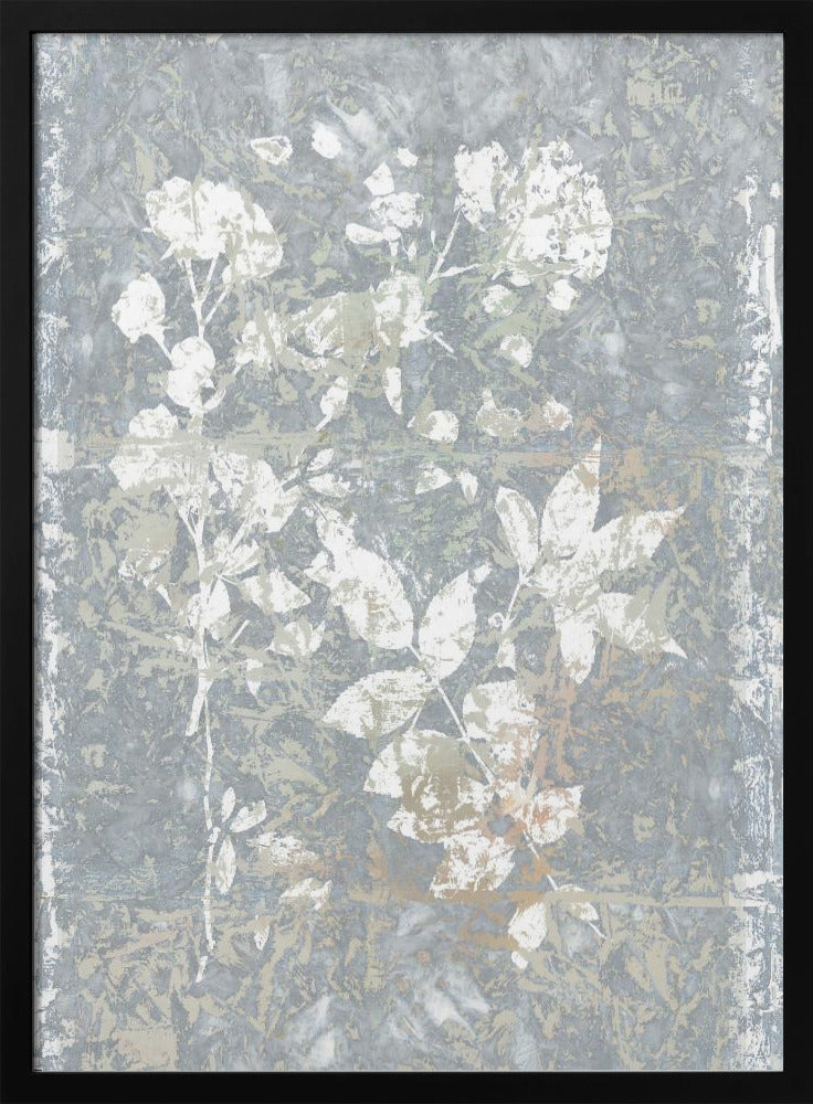 Botanische witte textuur bloemen 2 | Poster