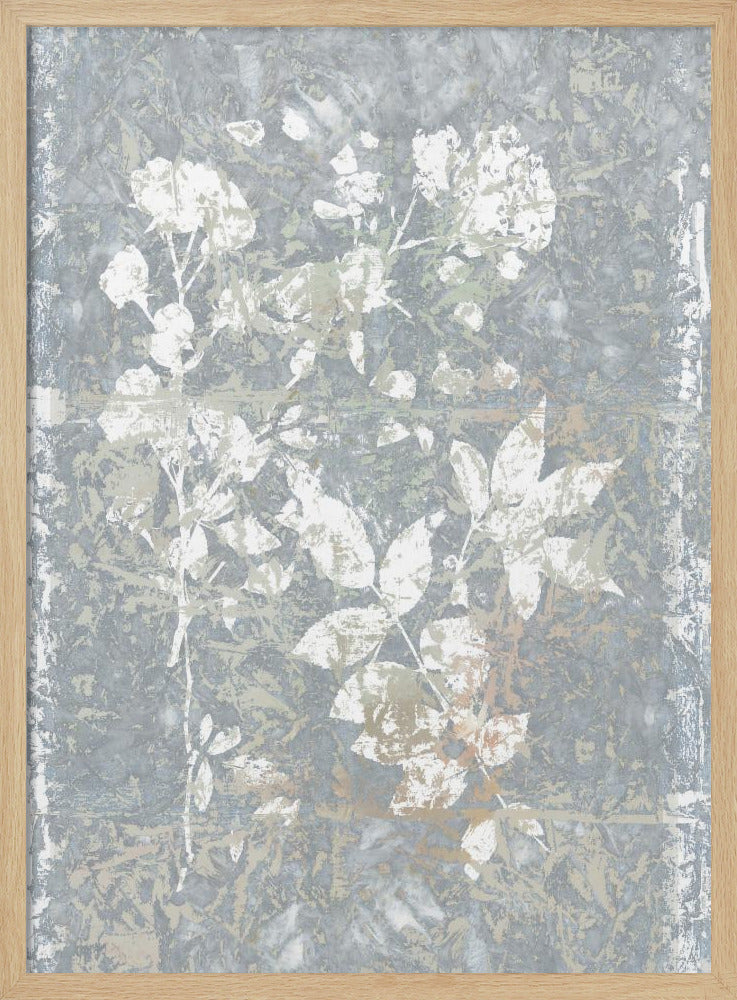 Botanische witte textuur bloemen 2 | Poster
