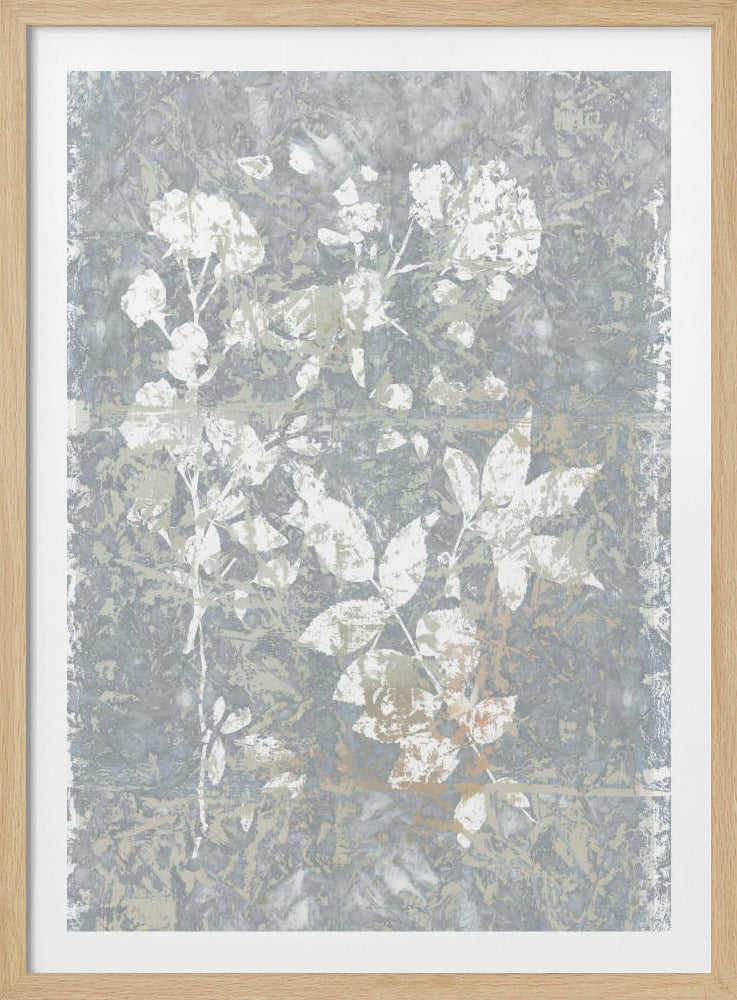 Botanische witte textuur bloemen 2 | Poster