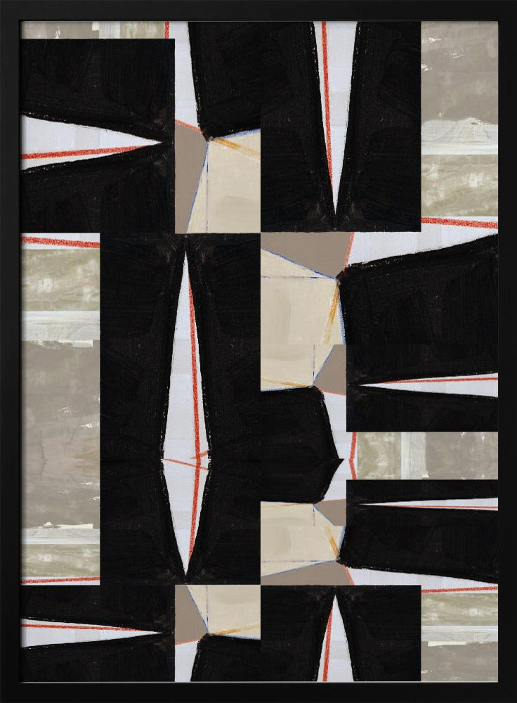 Abstracte Zwarte Legpuzzel 2 | Poster