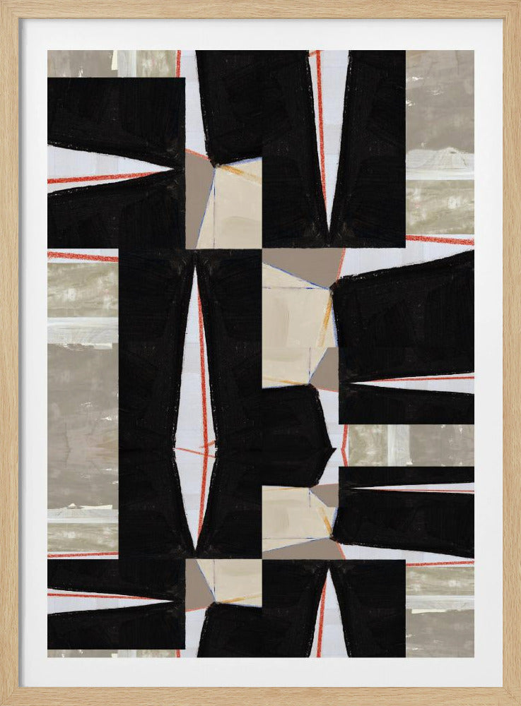 Abstracte Zwarte Legpuzzel 2 | Poster