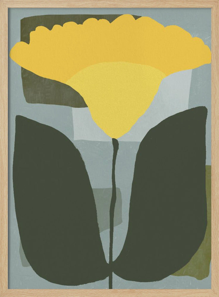 Simplistische gele bloem | Poster