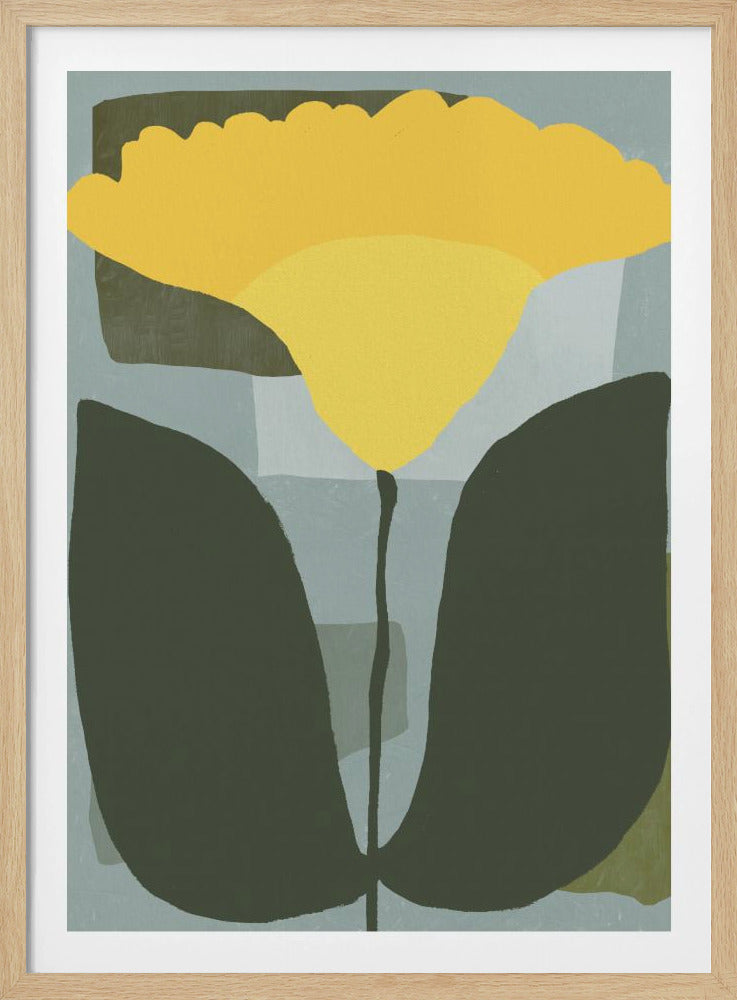 Simplistische gele bloem | Poster