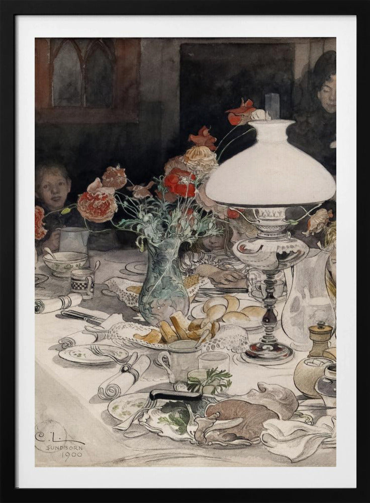 Rond de avondlamp (1900) | Poster