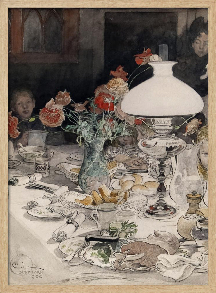 Rond de avondlamp (1900) | Poster