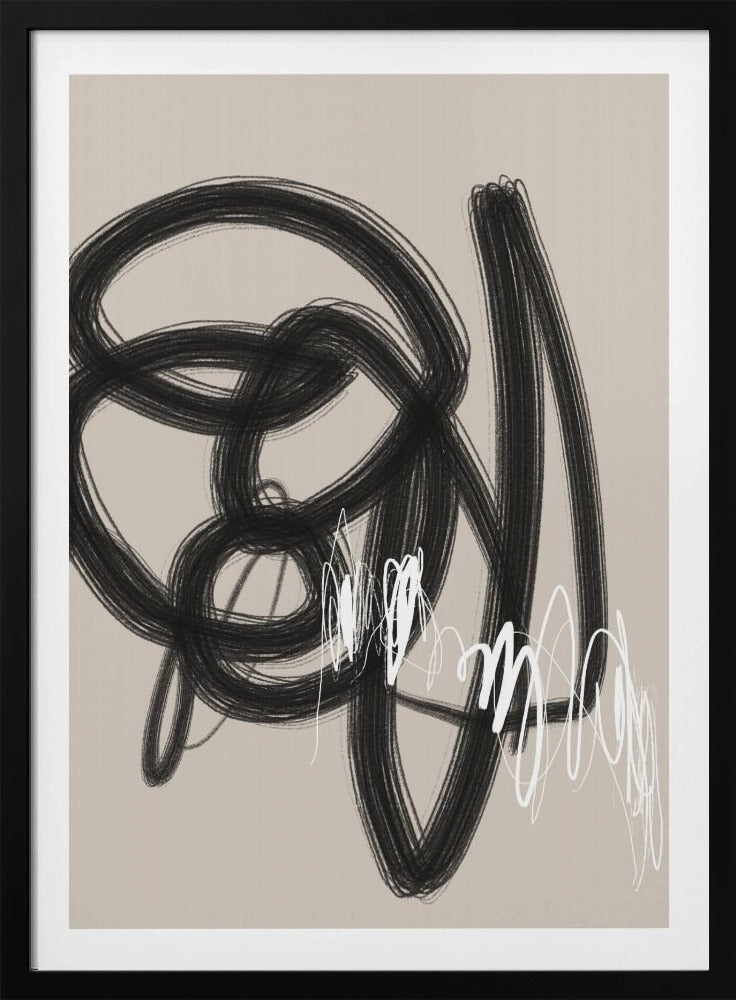 Vegende zwart-witte lijnen | Poster