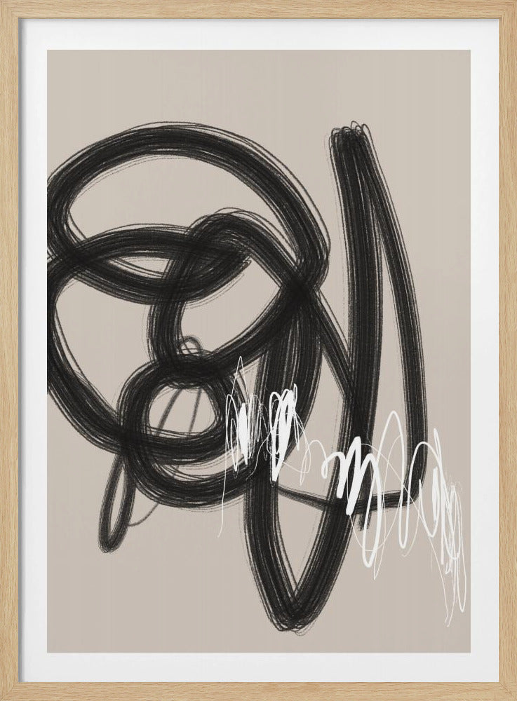 Vegende zwart-witte lijnen | Poster
