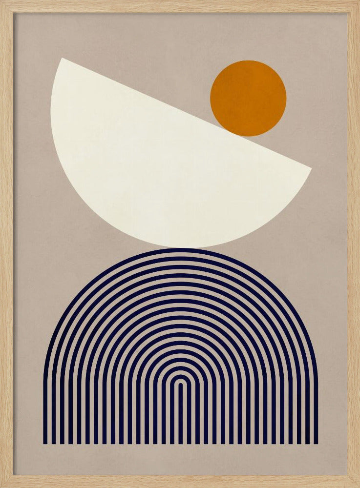 Lijnen en halve cirkels 1 | Poster