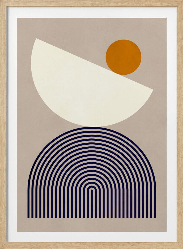 Lijnen en halve cirkels 1 | Poster