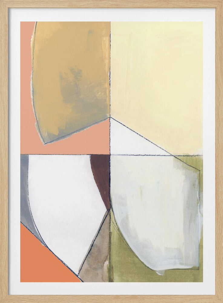 Stofroze Geel Abstract No1 Kunstdruk | Poster