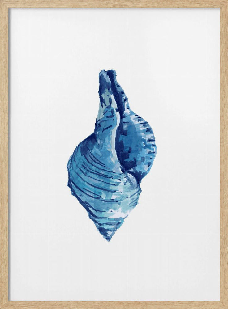 Blauwe schelp op witte achtergrond nr. 3 | Poster