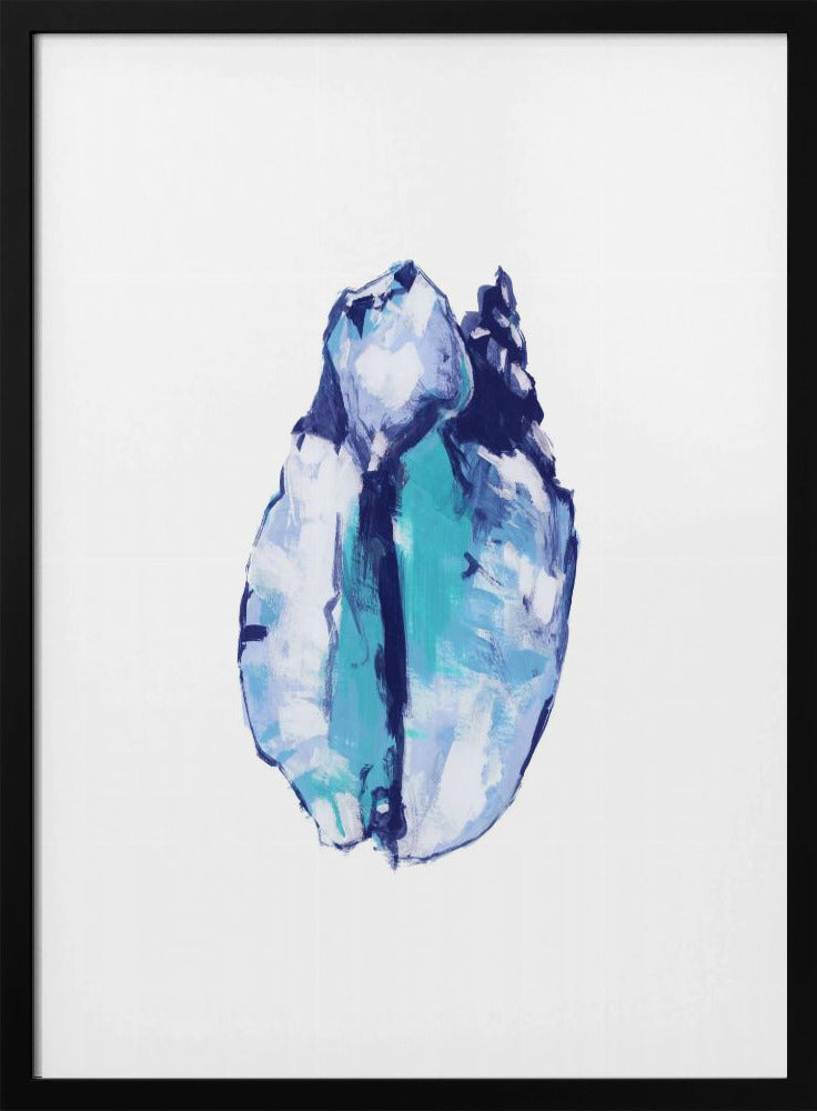 Blauwe schelp op witte achtergrond nr. 5 | Poster