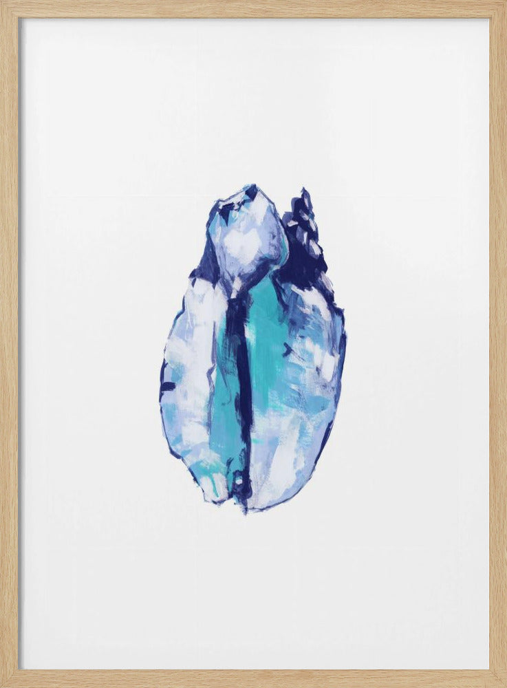 Blauwe schelp op witte achtergrond nr. 5 | Poster