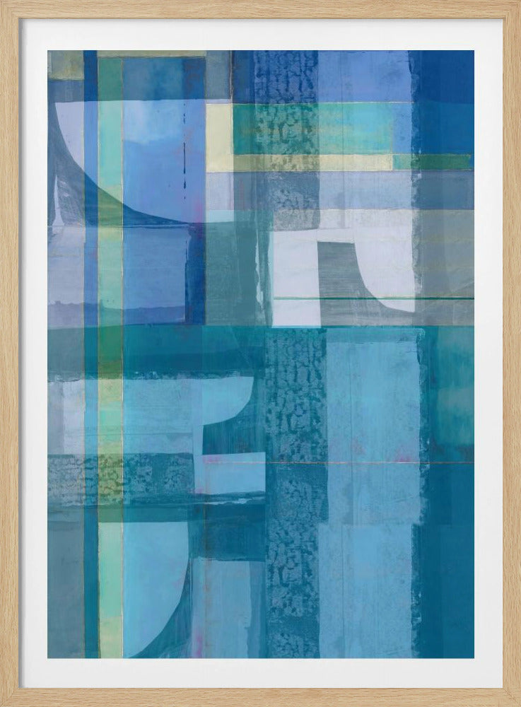 Abstracte tinten blauw en neutraal 4jpg | Poster
