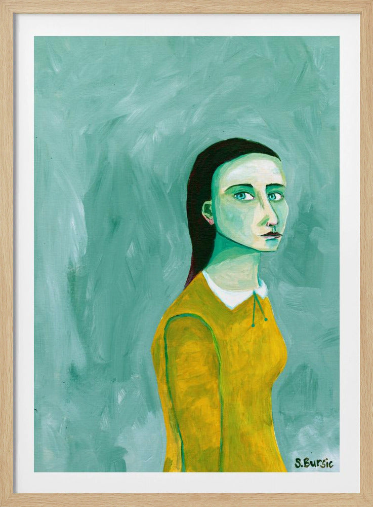 Dame in de gele jurk | Poster