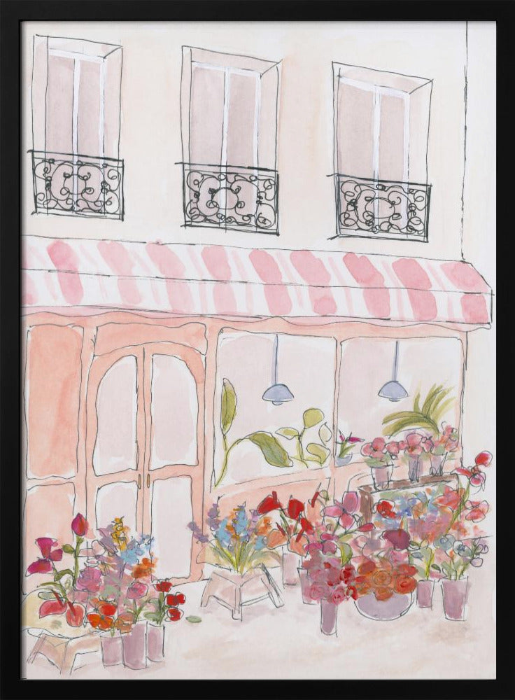 Roze bloemenwinkel | Poster