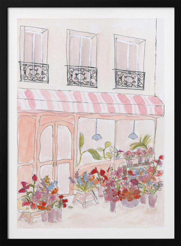 Roze bloemenwinkel | Poster