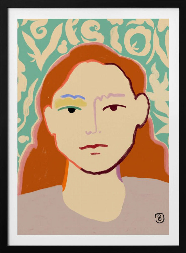 Gestileerd gezicht met aardse tinten | Poster