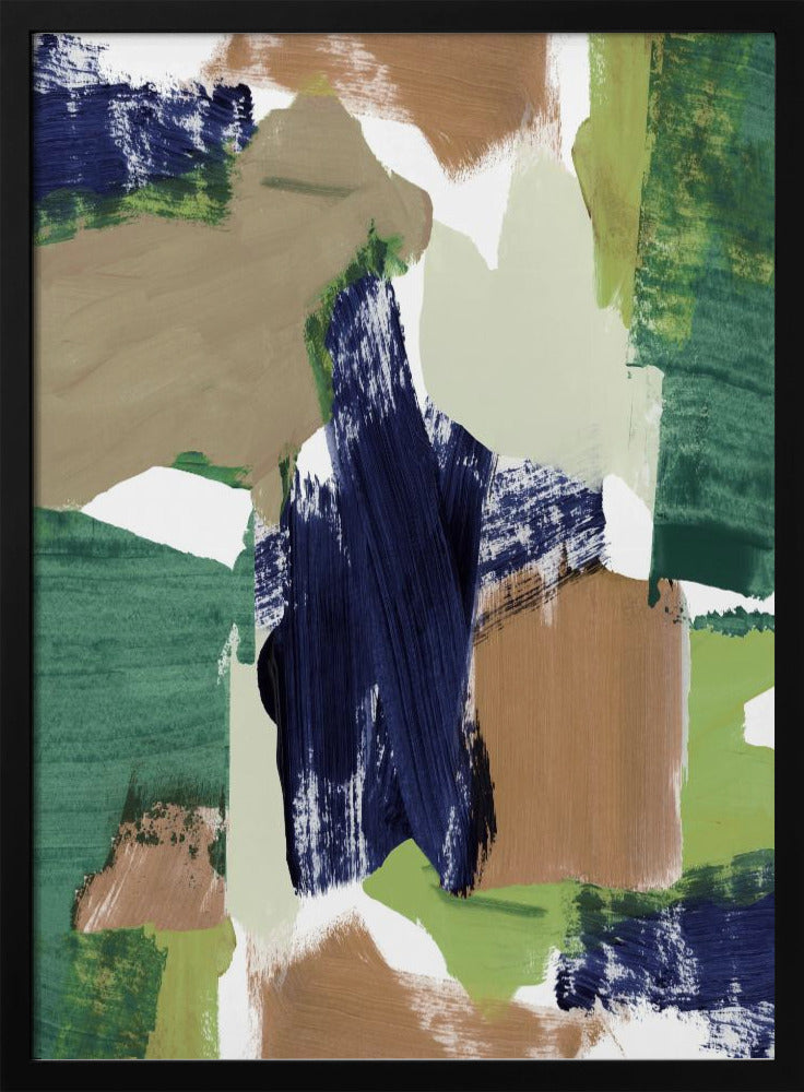 Abstract Blauw Groen Beige Nr. 1 | Poster
