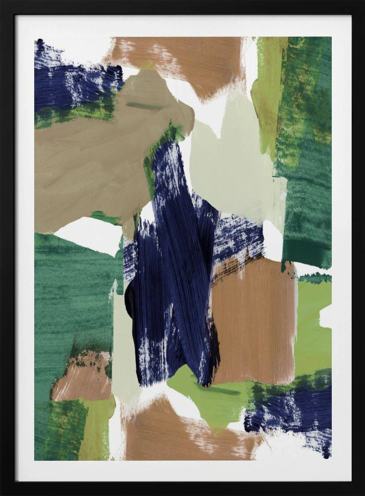 Abstract Blauw Groen Beige Nr. 1 | Poster