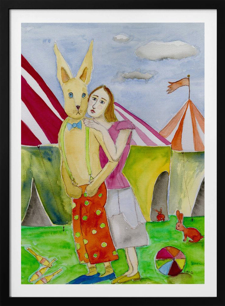 Circusartiesten met konijnen | Poster