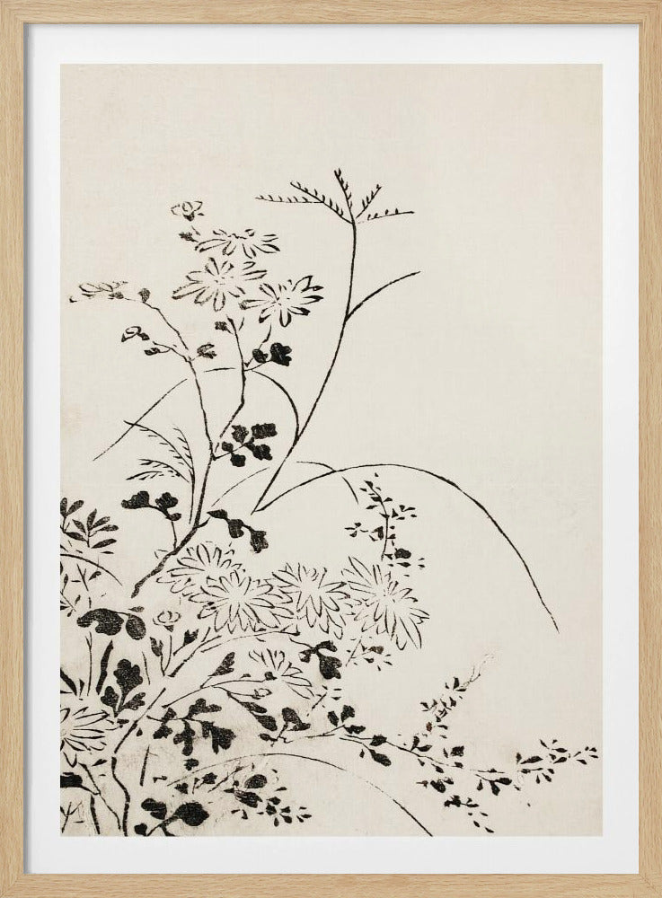 Herfstbloemen en grassen (1762) | Poster