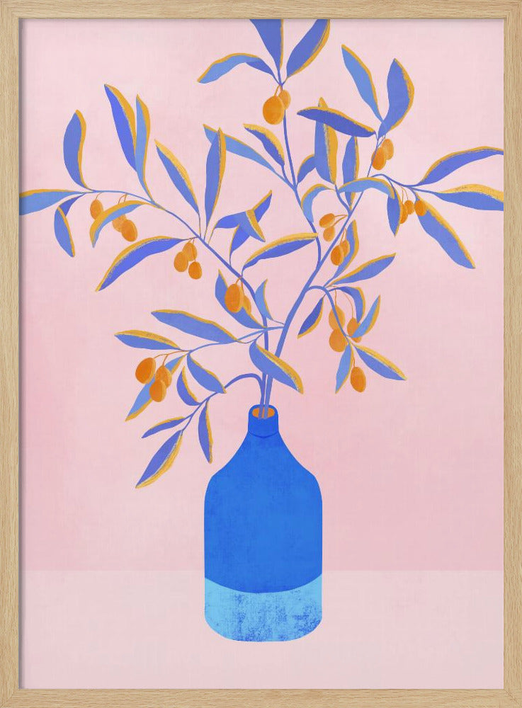 Stilleven met blauwe takken | Poster