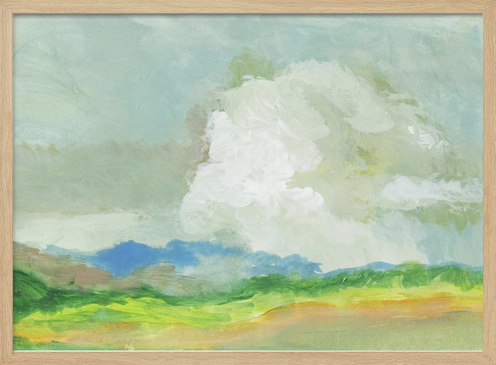 Landschap met grote wolken | Poster