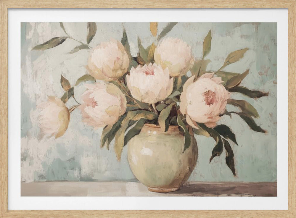 Pioenrozen Bloemenstilleven | Poster