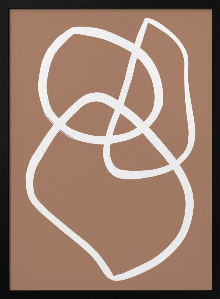 Abstracte lijnen mokka | Poster