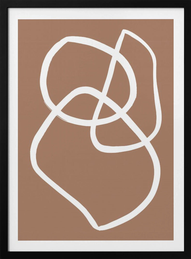 Abstracte lijnen mokka | Poster