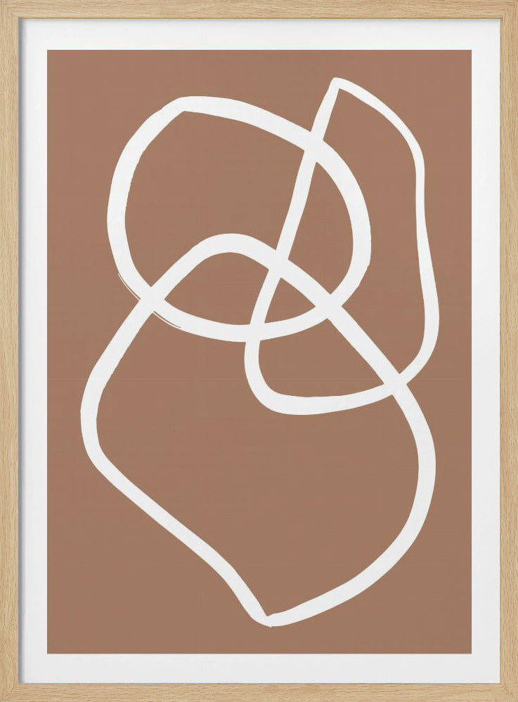 Abstracte lijnen mokka | Poster