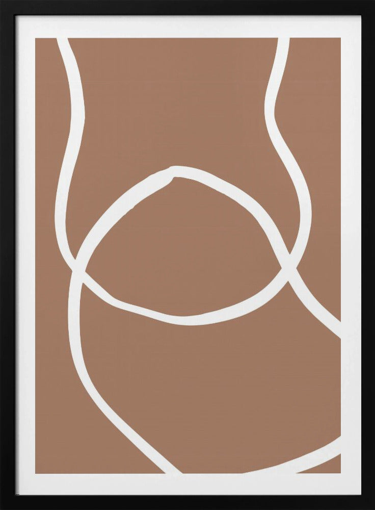 Abstracte lijnen Mocha 2 | Poster