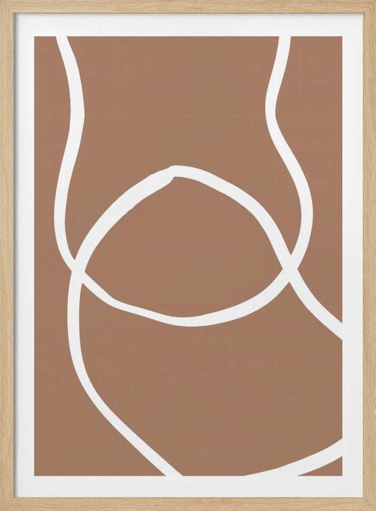 Abstracte lijnen Mocha 2 | Poster