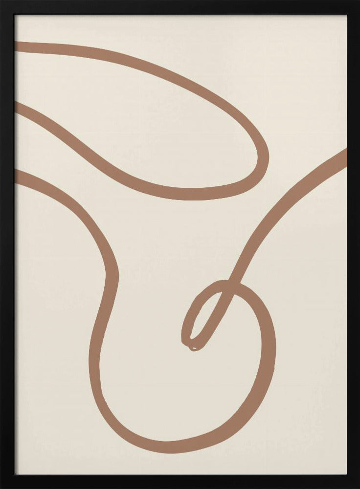 Abstracte lijnen Mocha 3 | Poster
