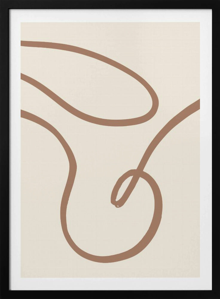 Abstracte lijnen Mocha 3 | Poster